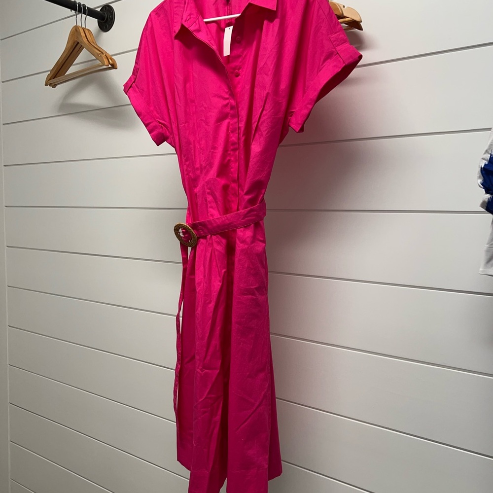 Talbots Fuchsia Button-Up Blouse